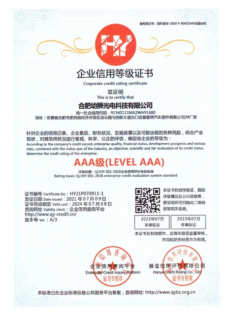 China Hefei Youshi  Optic-electronic Technology Co,. Ltd zertifizierungen